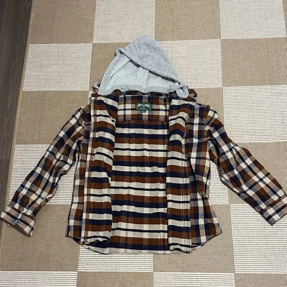 Plaid Hooded Men’s Flannel - Picture 1 of 5